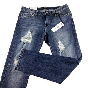 Just Black Lara Distressed Skinny Ankle Jeans Women's Size 30 Dark Wash Denim